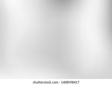 White blurred gradient background surround.Empty smooth gray studio room, used for display your products.Metal holographic backdrop.