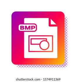White BMP file document. Download bmp button icon isolated on white background. BMP file symbol. Square color button. Vector Illustration