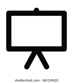 White Board Bold Line Vector Icon 