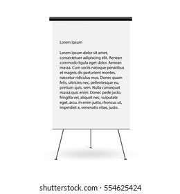 White Board for business presentation. Isolated vector illustration, web elements.