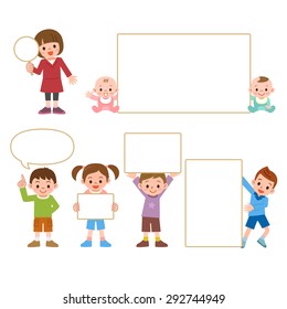 White board and children