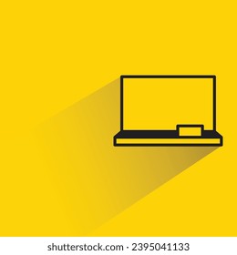 white board icon with shadow on yellow background