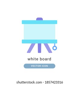 white board icon vector illustration. white board a icon flat design.