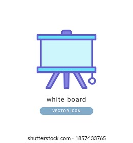 Weiße Pappe, Symbol, Vektorgrafik. weiße Tafel ein Symbol lineales Farbdesign.