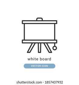 Weiße Pappe, Symbol, Vektorgrafik. weiße Tafel mit einem Symbolumriss.