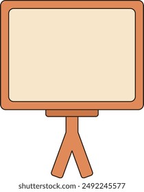 white board illustration with flat design style in orange color perfect for your design element needs
