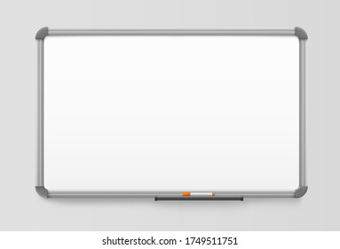 White board, office board plastic frame, realistic