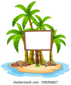 White board on island illustration