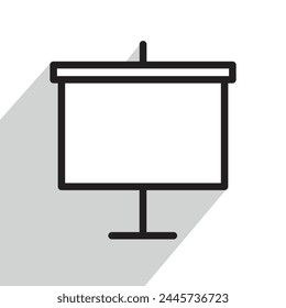 white board or presentation board or projector screen icon, vector illustration 