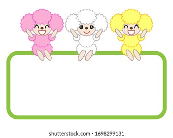 White board and three cute poodles