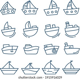 Weiße Boote, Illustration, Vektorgrafik auf weißem Hintergrund.