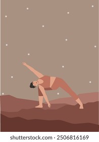 White body positive doing yoga poster 