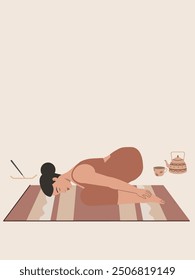 White body positive doing yoga poster 