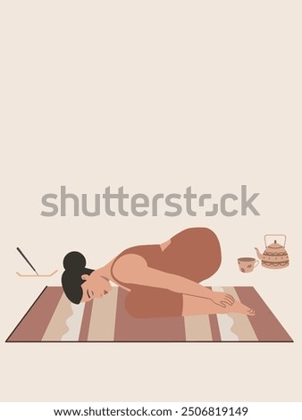 White body positive doing yoga poster 