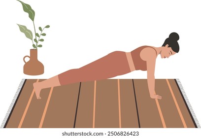 White body positive woman doing yoga poster 