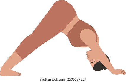 White body positive woman yoga pose