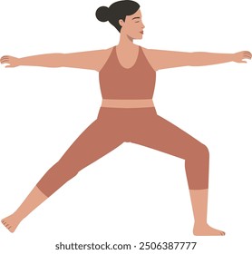 White body positive woman  yoga pose