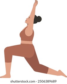 White body positive woman yoga pose