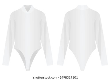 White bodysuit jumpsuit. vector illustration