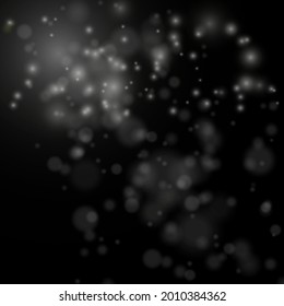 white bokeh abstract on Black background