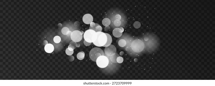 Fondo bokeh blanco con efectos de luz brillante y partículas brillantes. El polvo mágico de purpurina crea un brillo festivo con confeti brillante y una suave superposición de textura borrosa.