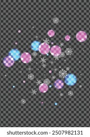 White Bokeh Background Transparent Vector. Blur Cover Design. Black Glittering. Blue Glare Cool. Beautiful Texture.