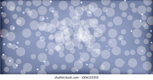 White bokeh blue background. Vector illustration