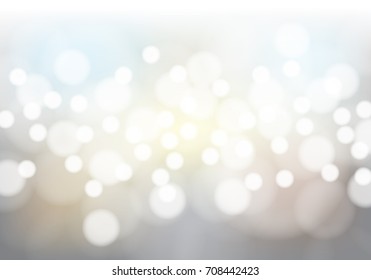 White bokeh blur light background vector illustration.