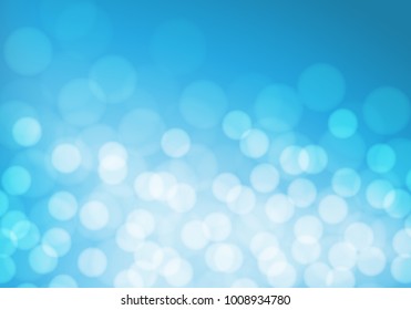 White bokeh blur light on blue luxury background vector illustration.