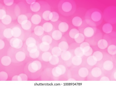 White bokeh blur light on pink luxury background vector illustration.