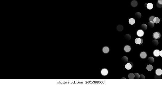 White bokeh, blurred background with sparkling lights, blurry glitter effect.
