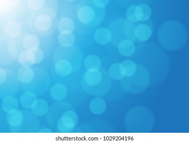 White bokeh light on blue sky luxury background vector illustration.