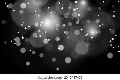 Luces bokeh blancas con partículas brillantes, creando una atmósfera de ensueño y festiva. Ideal para celebraciones, temas románticos o fondos de vacaciones.