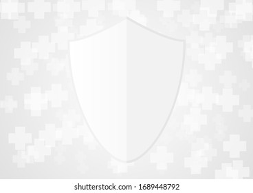 White bokeh save plus and armor soft abstract background.Wallpaper disease prevention vector soft light.