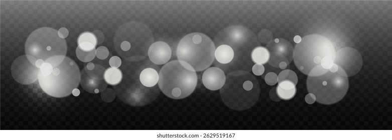 White bokeh. Sparkling dust particles and sparks. EPS 10 vector.