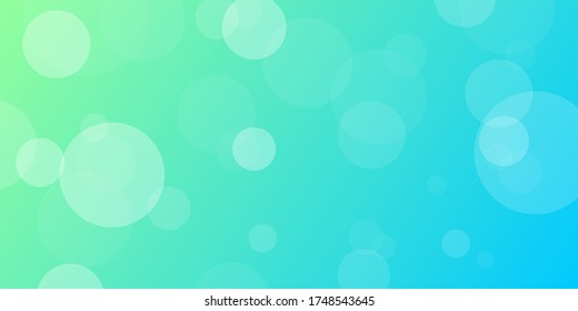 White bokeh transparent circle shapes with Green nature background, Vector illustration