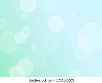 White bokeh transparent circle shapes with Green nature background, Vector illustration