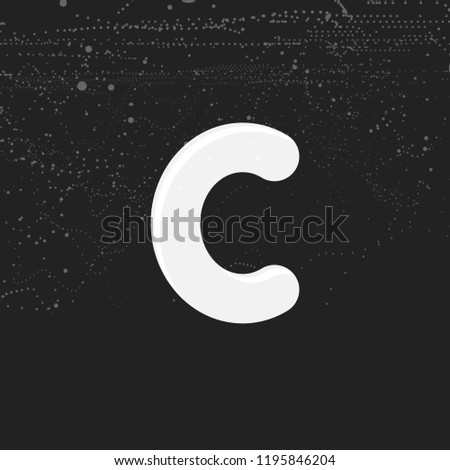 White Bold Letter C Round Soft Stock Vector Royalty Free