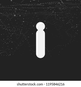 White bold letter I. Round and soft corners letter. Vector illustration. Monogram template.