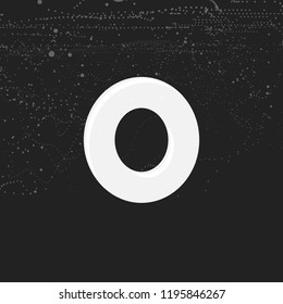 White bold letter O. Round and soft corners letter. Vector illustration. Monogram template.