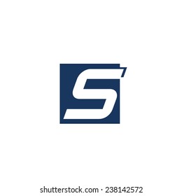 White bold letter S logo design