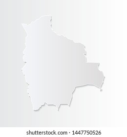 White Bolivia map-countries. Vector paper map of Bolivia on a gray background. Vector illustration.