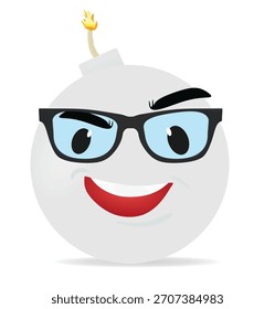 Carácter blanco de la bomba. Ilustración vectorial	