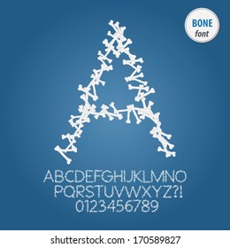 White Bone Alphabet and Digit Vector