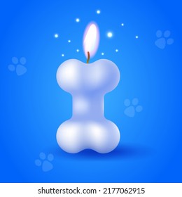 White bone candle. Dogust 1st: Universal Birthday for Shelter Dogs