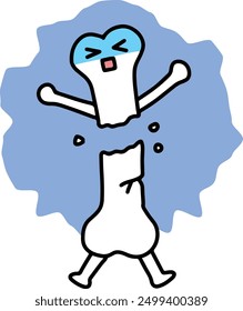 White bone character broken from the middle