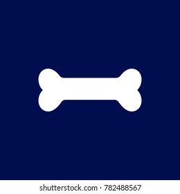 White bone icon isolated on blue background. Dog food symbol modern, simple, vector, icon for website design, mobile app, ui. Vector Illustration