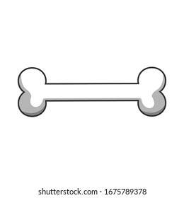 Ilustración de hueso blanco. aislado sobre fondo blanco