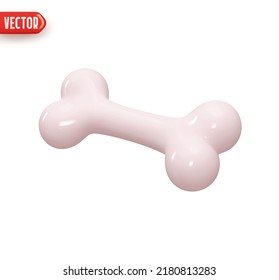 White bone. Realistic 3d design element In plastic cartoon style. Icon isolated on white background. Vector illustration - Shutterstock ID 2180813283
