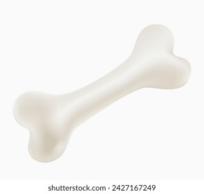 White bones isolated on white background. Realistic vector illustration.